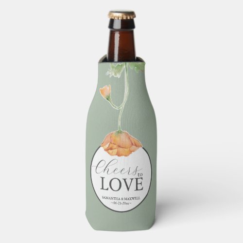 Coasters Cheers Wildflower Wedding Theme Bottle Cooler