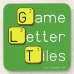 Game Letter Tiles  Coasters (Cork)