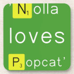 'Nolla 
 loves
 Popcat'  Coasters (Cork)