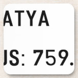 MALATYA  NÜFUS: 759.930  Coasters (Cork)