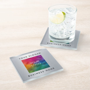 Coasters Custom Logo Faux Silver Metallic Look
