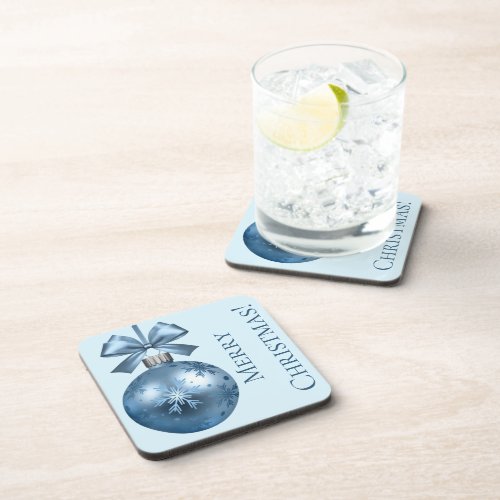 Coasters _ Hard Plastic _ Marine Blue Snowflake