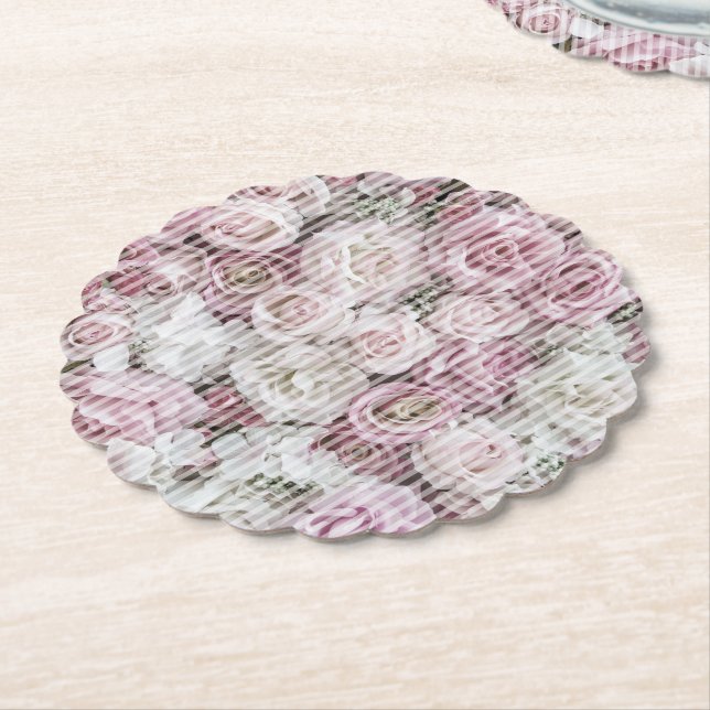 Coasters - Paperboard - Victorian Roses Collage (Angled)