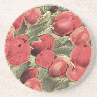 Coasters, Red Tulips, Decorative Art Sandstone Coaster