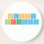 Happy
 Birthday
   Coasters (Sandstone)