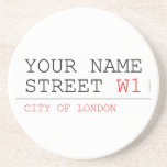 Your Name Street  Coasters (Sandstone)