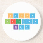 Happy
 Birthday
 Liza  Coasters (Sandstone)