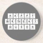 Happy
 Birthday
 Allison  Coasters (Sandstone)