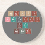 Happy
 Birthday
  Sir 
 Aslam  Coasters (Sandstone)