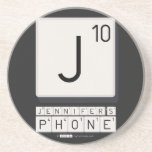 J
 JENNIFER'S
 PHONE  Coasters (Sandstone)