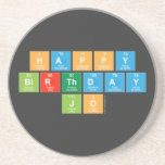 Happy
 Birthday
 Jo  Coasters (Sandstone)