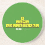 i
 love
 volleyball  Coasters (Sandstone)