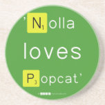 'Nolla 
 loves
 Popcat'  Coasters (Sandstone)