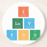 I 
 luv 
 You  Coasters (Sandstone)