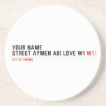 Your Name Street aymen abi love w1  Coasters (Sandstone)