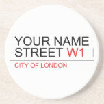Your Name Street  Coasters (Sandstone)