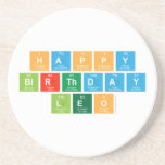 happy 
 birthday 
 LEO  Coasters (Sandstone)