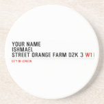 Your Name ishmael Street orange farm dzk 3  Coasters (Sandstone)