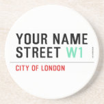 Your Name Street  Coasters (Sandstone)