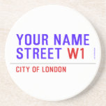 Your Name Street  Coasters (Sandstone)
