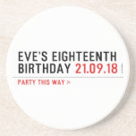 Eve’s Eighteenth  Birthday  Coasters (Sandstone)