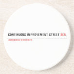 Continuous Improvement Street  Coasters (Sandstone)