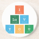 I
 Luv
 You  Coasters (Sandstone)