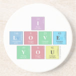 I 
 Love
 You  Coasters (Sandstone)