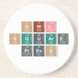 Owl
 Square
 Press  Coasters (Sandstone)