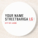 Your Name StreetBariga  Coasters (Sandstone)
