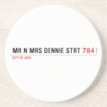 Mr n Mrs Dennie strt  Coasters (Sandstone)