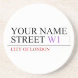 Your Name Street  Coasters (Sandstone)