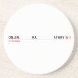 COLLEN.             KA.                 ATHINY  Coasters (Sandstone)