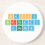 Happy 
 Birthday
 Andrew  Coasters (Sandstone)