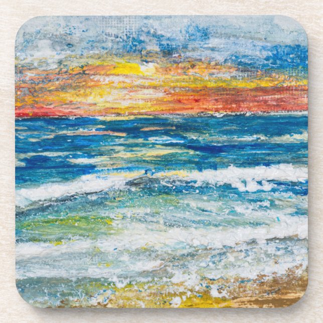 Coasters - Sea Waves Sunset (Front)