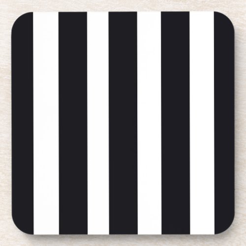 COASTERS Set of 6 Elegant Black  White Stripes