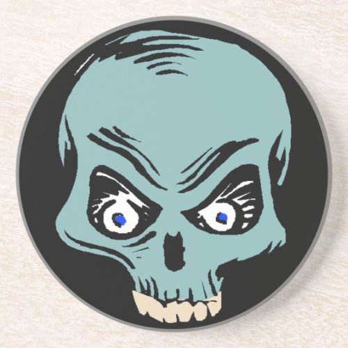 Coasters Skull half teal freaky scary gifts gift
