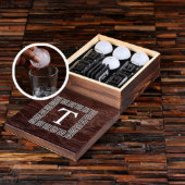 Coasters with Ice Ball Mold and Whiskey Glasses (Inside)