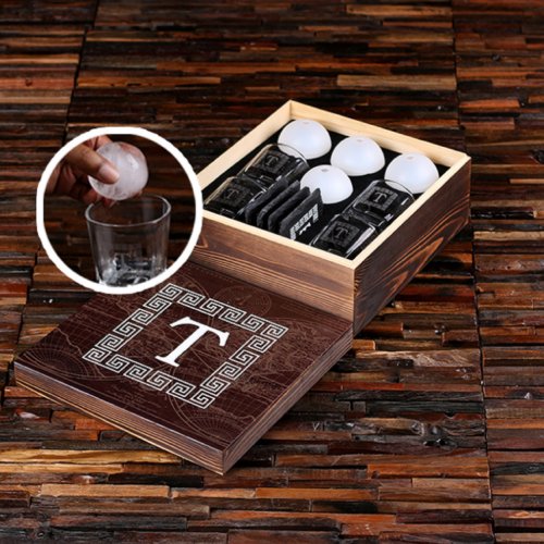 Coasters with Ice Ball Mold and Whiskey Glasses