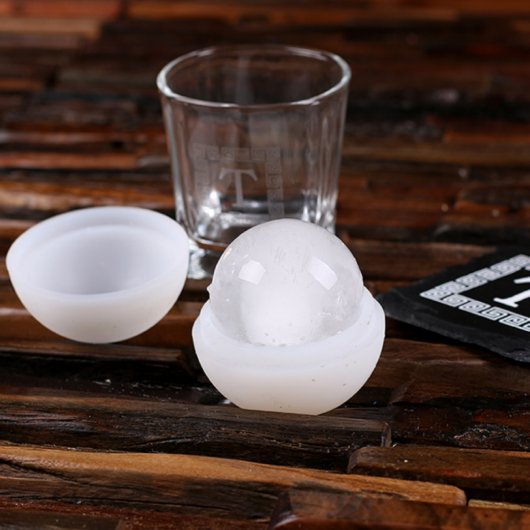 Coasters with Ice Ball Mold and Whiskey Glasses (Front)