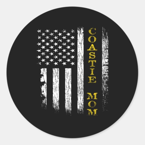  Coastie Mom Flag Classic Round Sticker