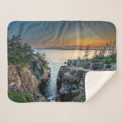 Coastline  Acadia National Park Maine Sherpa Blanket