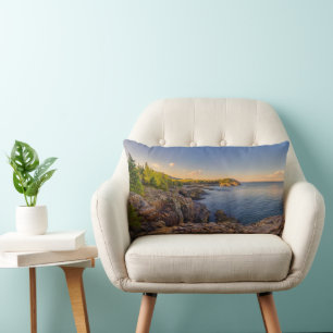 Coastline Acadia National Park, Schooner Head Lumbar Pillow