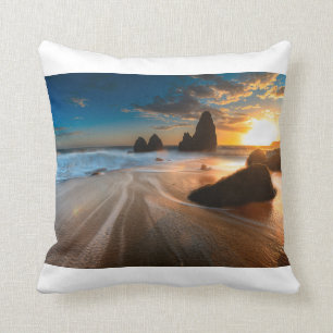 Coastline At Sunset Northern California Throw Pillow