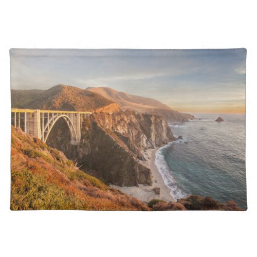 Coastline  Bixby Bridge Big Sur California Cloth Placemat
