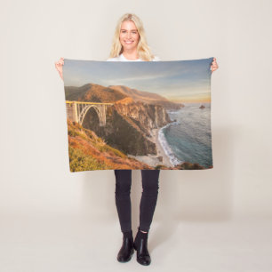 Coastline   Bixby Bridge, Big Sur California Fleece Blanket
