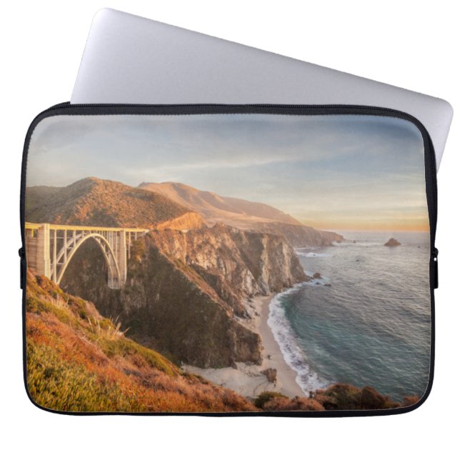 Coastline | Bixby Bridge, Big Sur California Laptop Sleeve (Front)