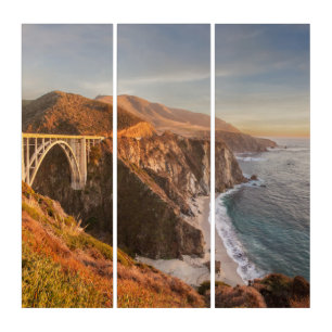 Coastline Bixby Bridge, Big Sur California Triptych