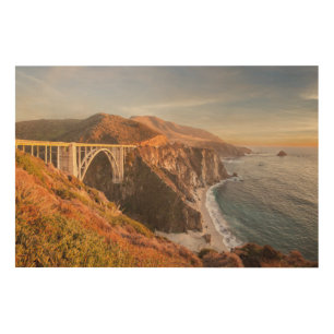 Coastline Bixby Bridge, Big Sur California Wood Wall Art