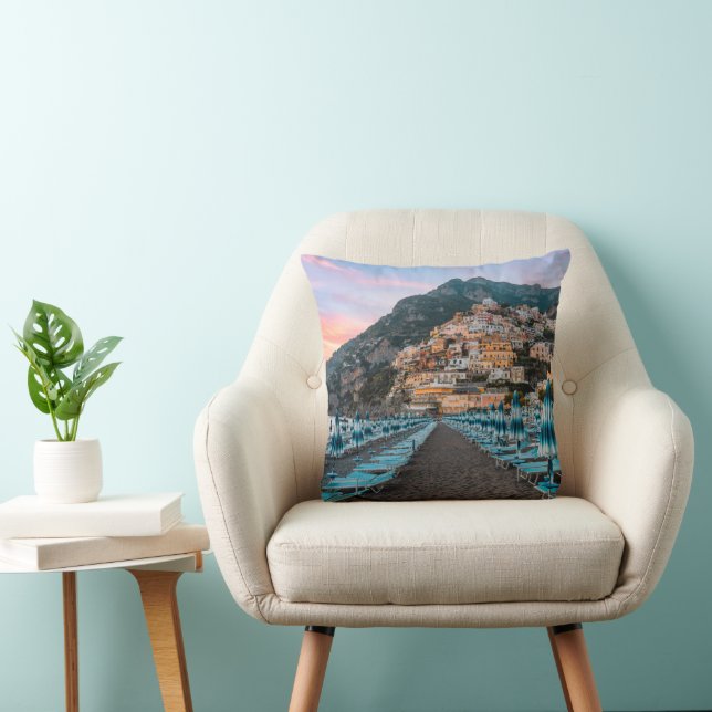 Coastline | Campania, Italy Throw Pillow (Chair)
